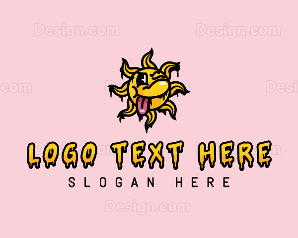 Tongue Profanity Sun Logo