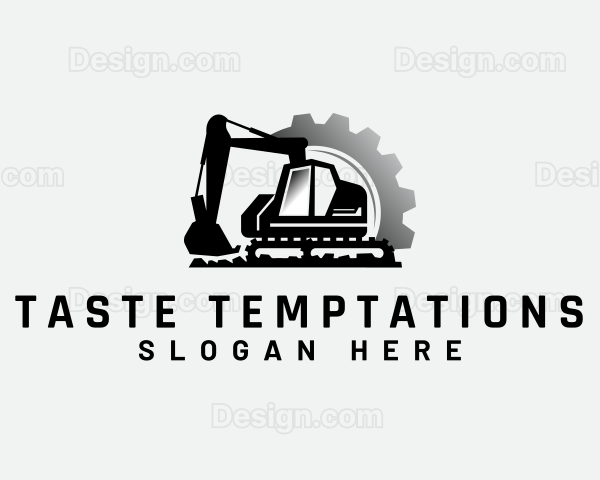 Excavator Machinery Gear Logo