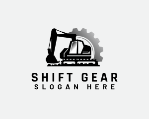 Excavator Machinery Gear logo design