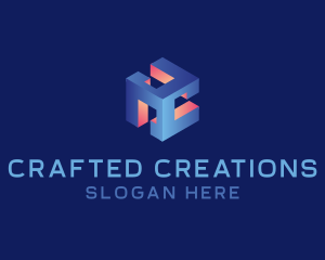 3D Digital Cube  logo design