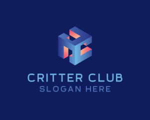 3D Digital Cube  logo design