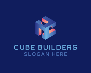 3D Digital Cube  logo design