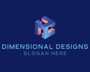 3D Digital Cube  logo design
