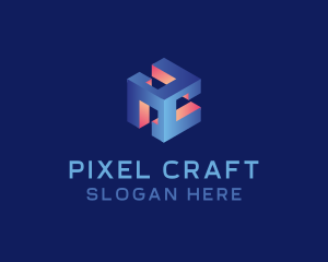 3D Digital Cube  logo design