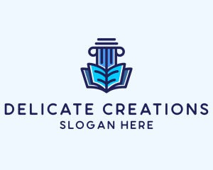 Tutor Book Education Pillar  logo design