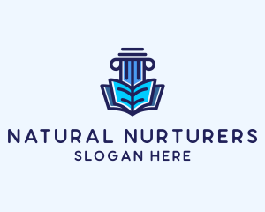 Tutor Book Education Pillar  logo design