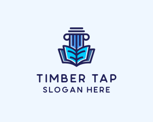 Tutor Book Education Pillar  logo design