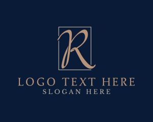 Cursive Business Letter R Logo