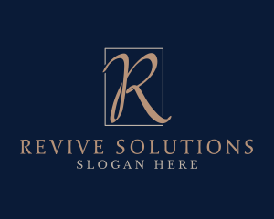 Cursive Business Letter R logo design