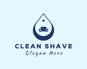 Blue Car Cleaning Droplet logo design