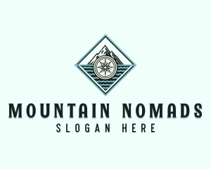 Ocean Mountain Compass logo design