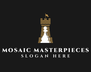 Castle Chess Pawn logo design