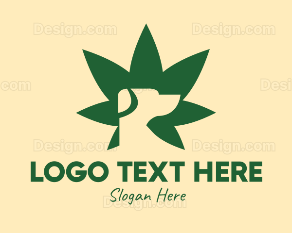 Green Dog Cannabis Leaf Logo