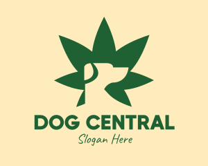 Green Dog Cannabis Leaf logo design