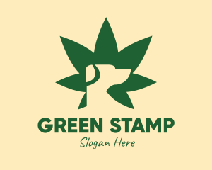 Green Dog Cannabis Leaf logo design