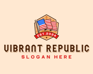 American Patriotic Flag logo design