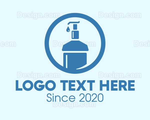 Blue Round Liquid Sanitizer Logo