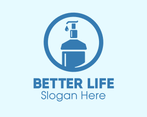 Blue Round Liquid Sanitizer Logo