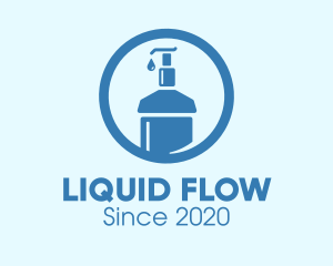 Blue Round Liquid Sanitizer logo design