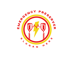 Medical Defibrillator Hospital logo design