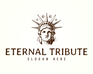 Vintage Statue of Liberty logo design