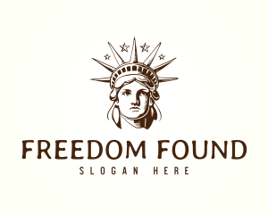 Vintage Statue of Liberty logo design