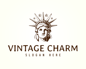 Vintage Statue of Liberty logo design