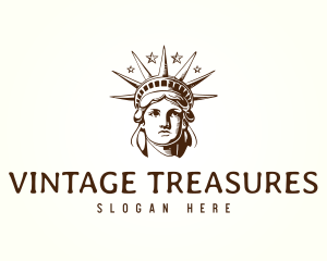 Vintage Statue of Liberty logo design