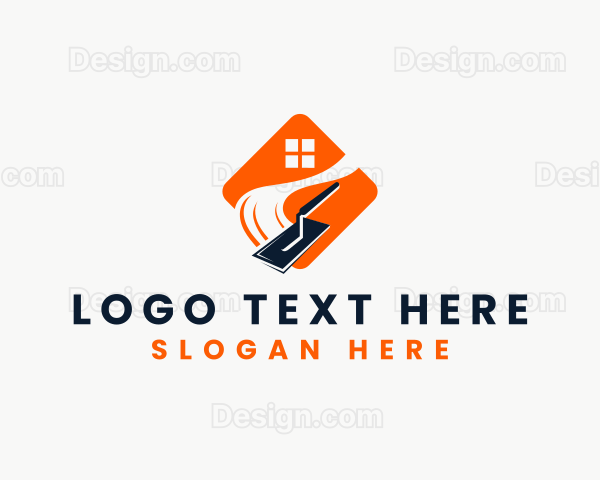 Trowel Plastering Construction Logo