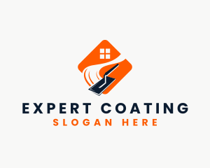 Trowel Plastering Construction logo design