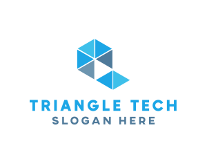 Abstract Blue Triangles logo
