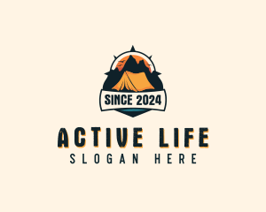 Mountain Camping Tent logo design