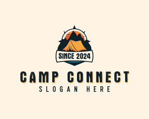 Mountain Camping Tent logo design