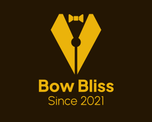 Pen Nib Bow Tie logo design