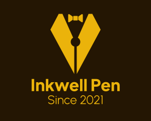 Pen Nib Bow Tie logo design