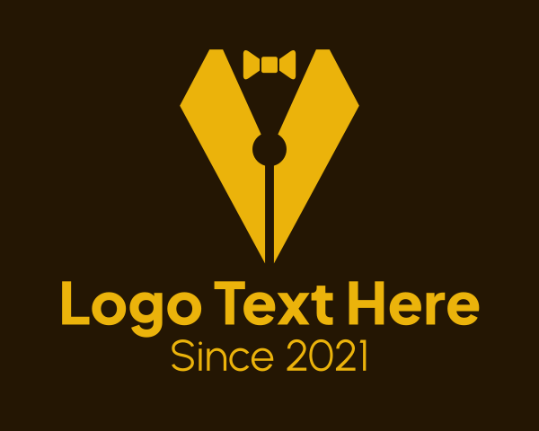 Pen Nib Bow Tie logo