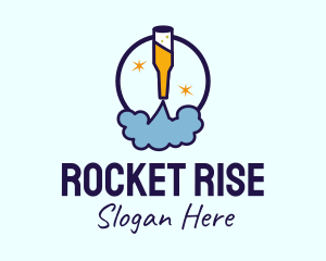 Moon Beer Rocket logo design