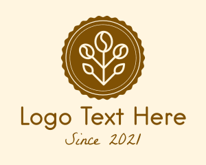 Decaf - Coffee Plant Badge logo design
