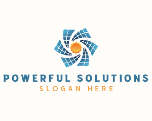 Solar Panel Sun Power logo design