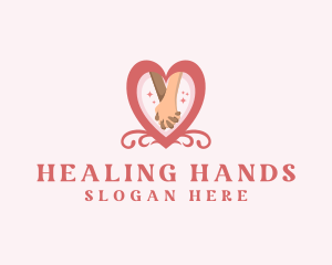 Romantic Heart Hands logo design