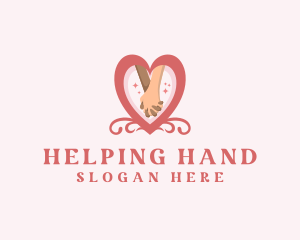 Romantic Heart Hands logo design