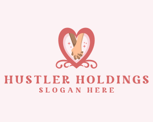 Romantic Heart Hands logo design