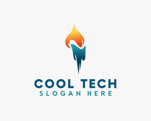 Cooling Flame Torch logo design