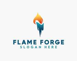 Cooling Flame Torch logo design