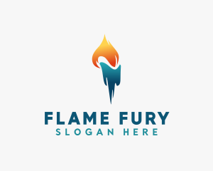 Cooling Flame Torch logo design