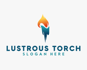 Cooling Flame Torch logo design