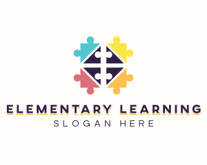 Learning Jigsaw Puzzle logo design