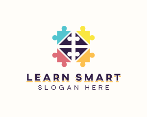 Learning Jigsaw Puzzle logo design