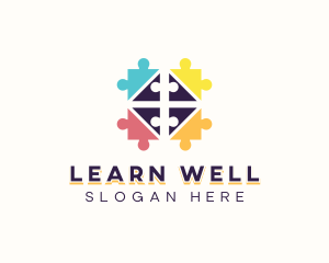 Learning Jigsaw Puzzle logo design