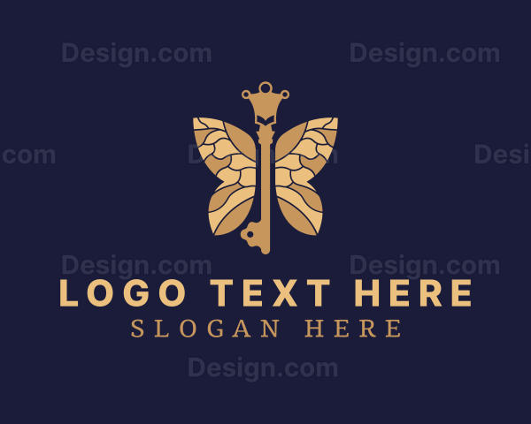 Luxe Key Butterfly Logo